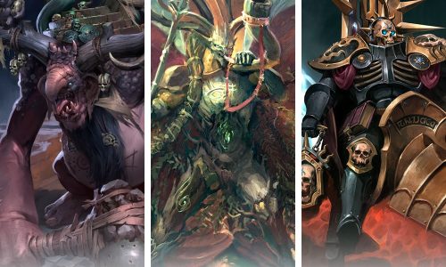 Ejemplos made In Games Workshop de listas para el triunvirato de Héroes de Portamaneceres